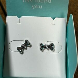 Origami Owl Silver Bone-Shaped Earrings